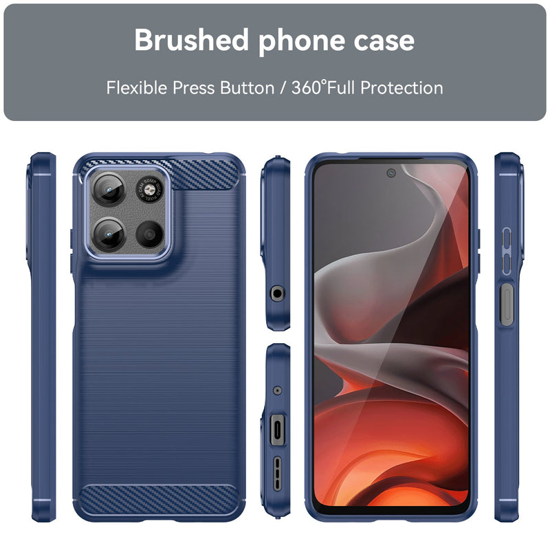 Motorola Moto G15 4G Carbon Fibre Brushed Case [Navy]