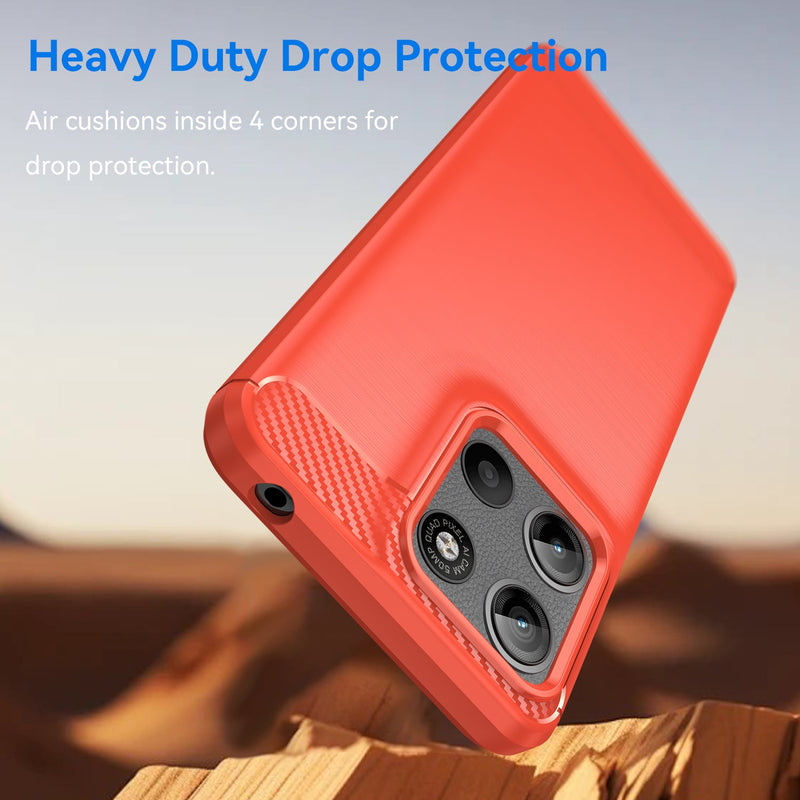Motorola Moto G15 4G Carbon Fibre Brushed Case [Red]