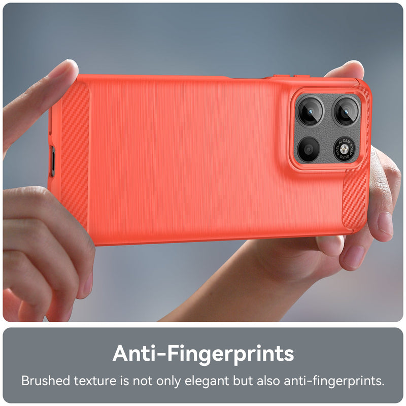 Motorola Moto G15 4G Carbon Fibre Brushed Case [Red]