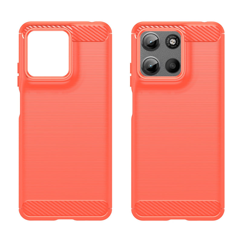 Motorola Moto G15 4G Carbon Fibre Brushed Case [Red]