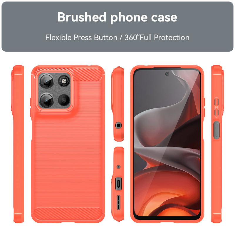 Motorola Moto G15 4G Carbon Fibre Brushed Case [Red]