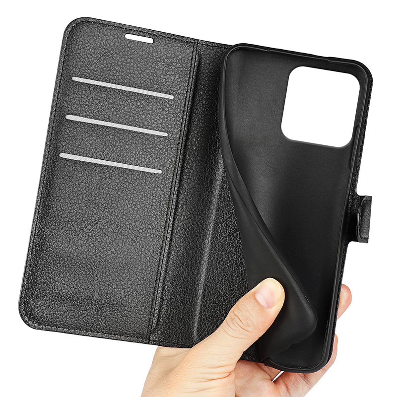 Motorola Moto G15 4G PU Wallet Case [Black]