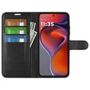 Motorola Moto G15 4G PU Wallet Case [Black]
