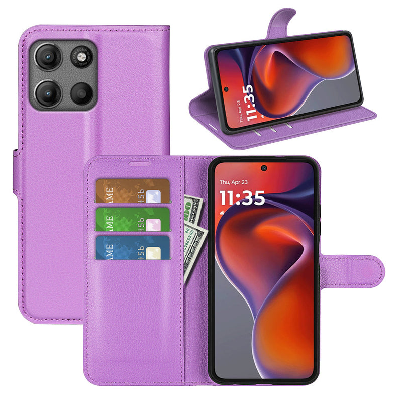 Motorola Moto G15 4G PU Wallet Case [Purple]