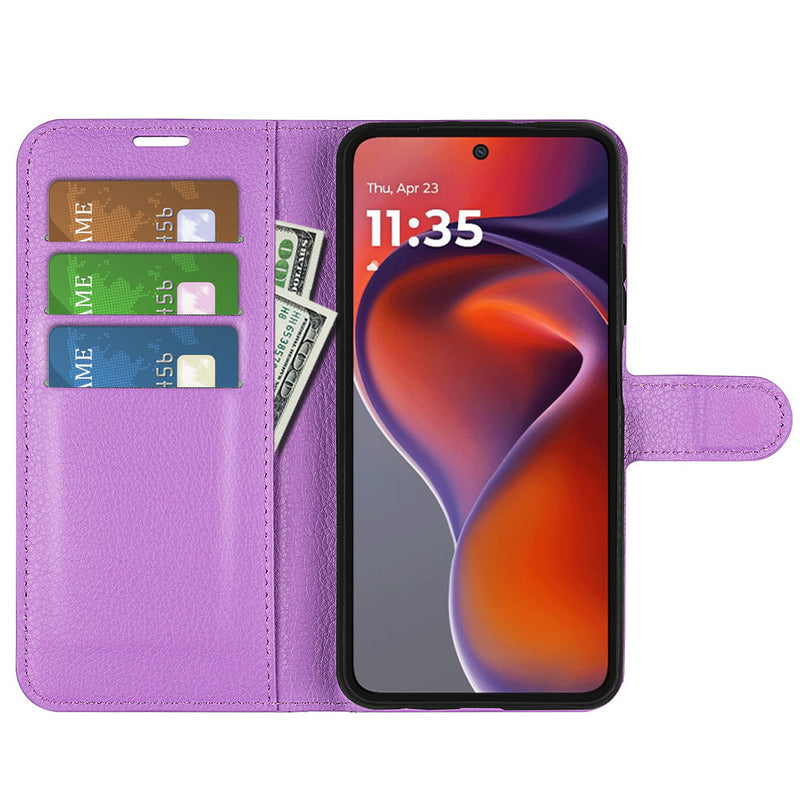 Motorola Moto G15 4G PU Wallet Case [Purple]