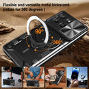 Motorola Moto G15 4G Ring Kickstand Case w/ Camera Cover [Black]