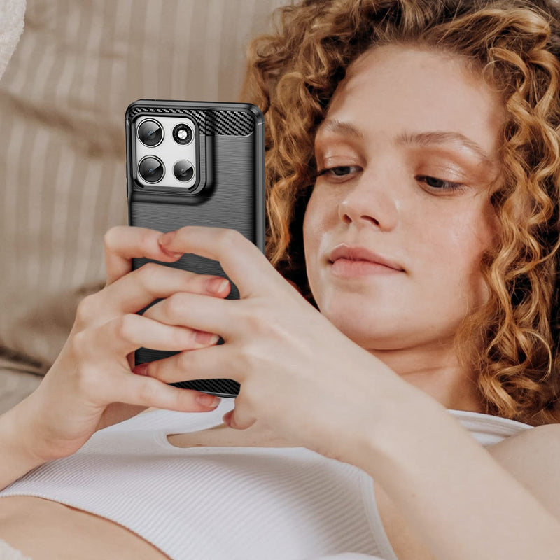 Motorola Moto G56 5G Carbon Fibre Brushed Case [Black]