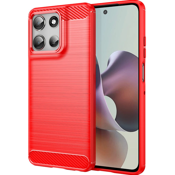 Motorola Moto G56 5G Carbon Fibre Brushed Case [Red]