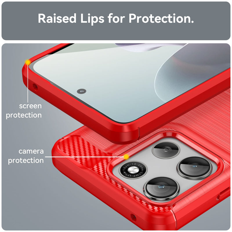 Motorola Moto G56 5G Carbon Fibre Brushed Case [Red]