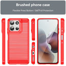 Moto G56 5G Carbon Fibre TPU Case Slim Shockproof Cover Red