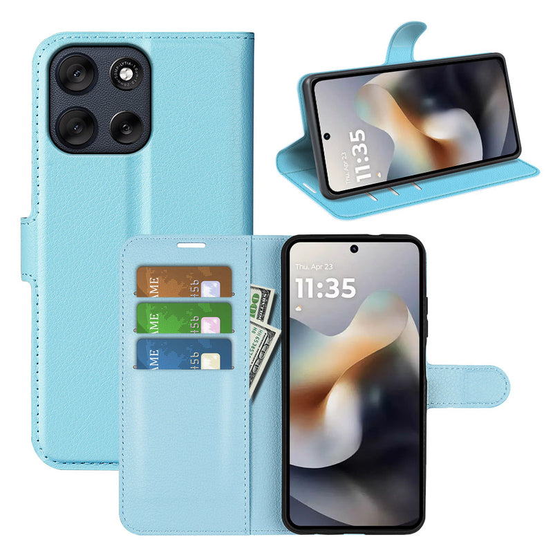 Moto G56 5G PU Wallet Case [LightBlue]