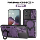Motorola Moto G86 5G Ring Kickstand Case w/ Camera Cover [Purple]