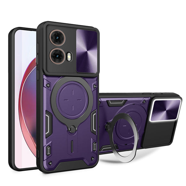 Motorola Moto G85 Ring Kickstand Case w/ Camera Cover [Purple]