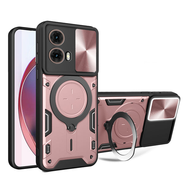 Motorola Moto G85 Ring Kickstand Case w/ Camera Cover [Rose Gold]