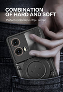 Motorola Moto G85 Ring Kickstand Case w/ Camera Cover [Black]