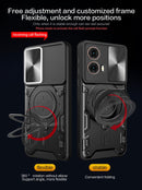 Motorola Moto G85 Ring Kickstand Case w/ Camera Cover [Black]