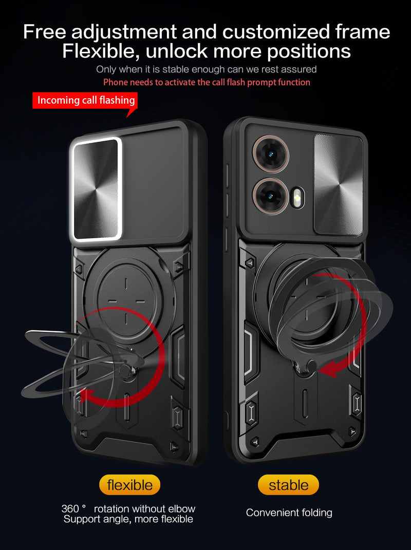 Motorola Moto G85 Ring Kickstand Case w/ Camera Cover [Red]