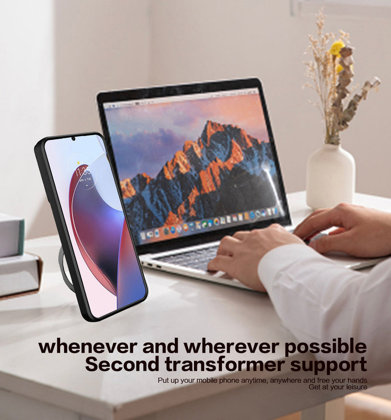 Motorola Moto G85 Ring Kickstand Case w/ Camera Cover [Purple]