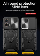 Motorola Moto G85 Ring Kickstand Case w/ Camera Cover [Black]