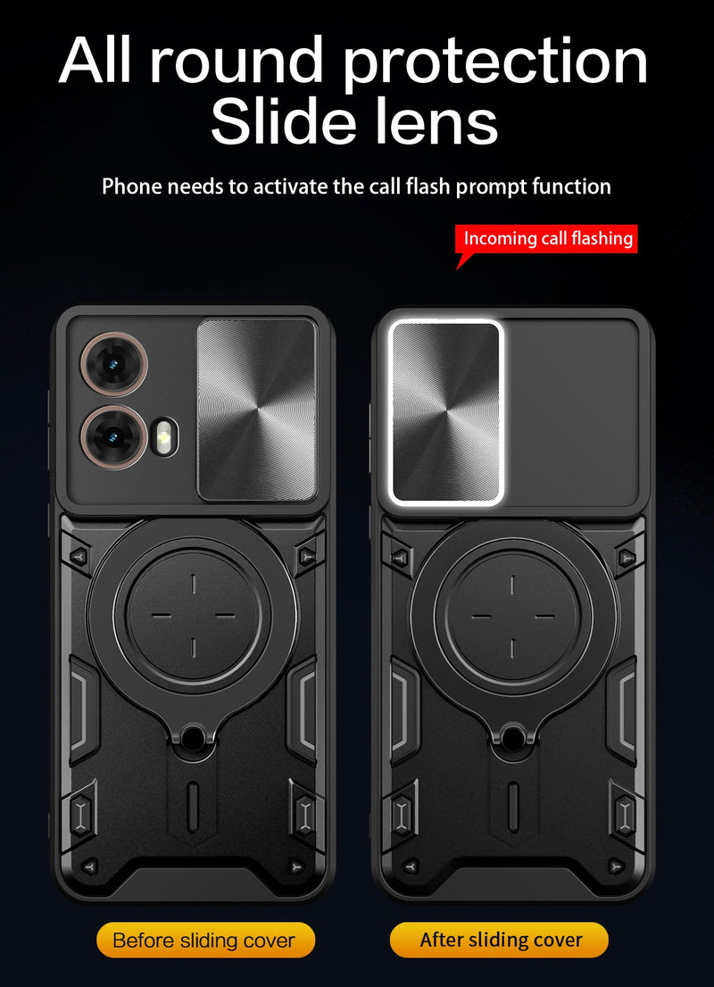 Motorola Moto G85 Ring Kickstand Case w/ Camera Cover [Red]