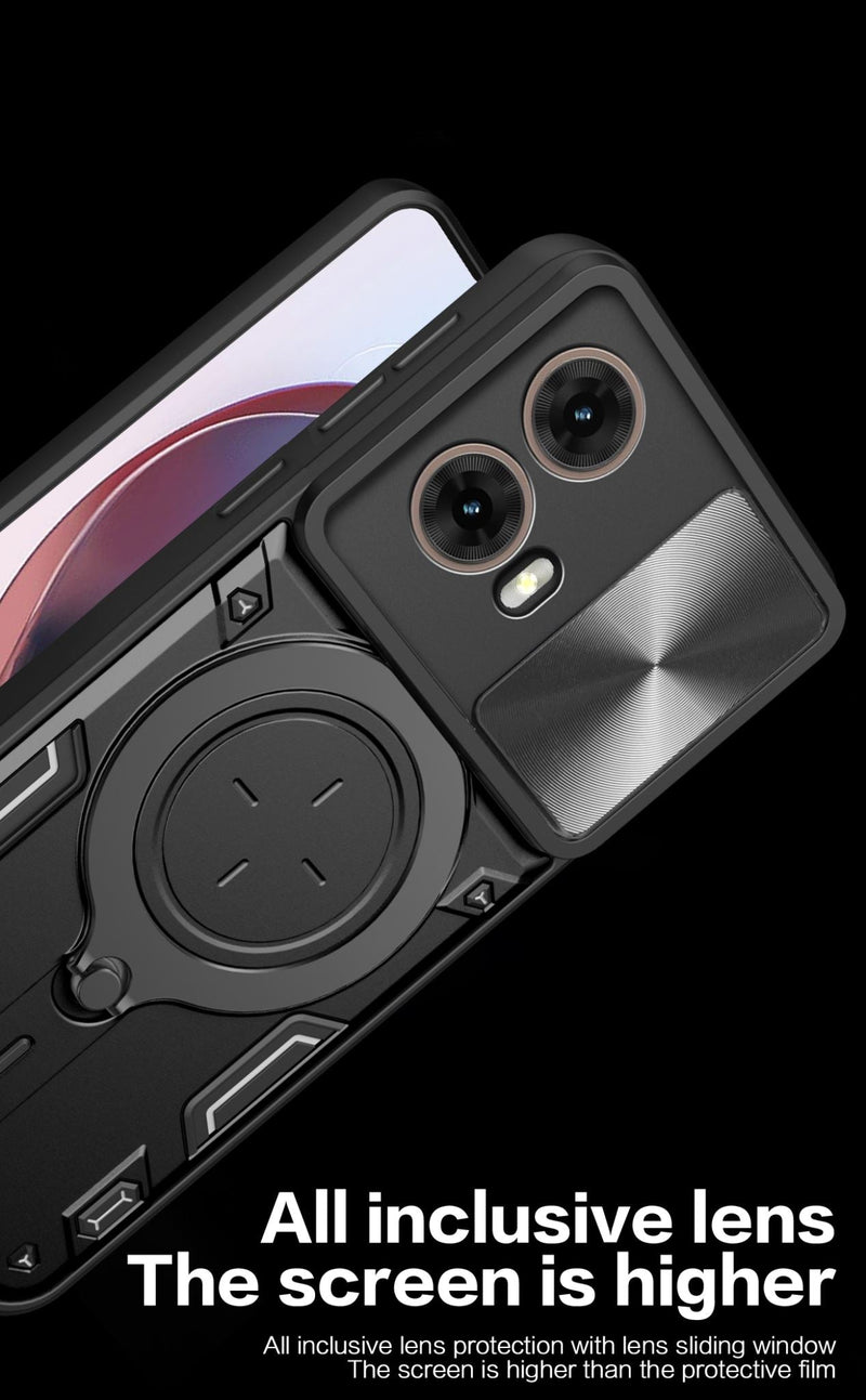 Motorola Moto G85 Ring Kickstand Case w/ Camera Cover [Red]