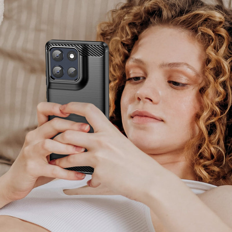 Motorola Moto G86 5G Carbon Fibre Brushed Case [Black]