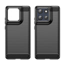 Moto G86 5G Carbon Fibre TPU Case Slim Shockproof Cover Black