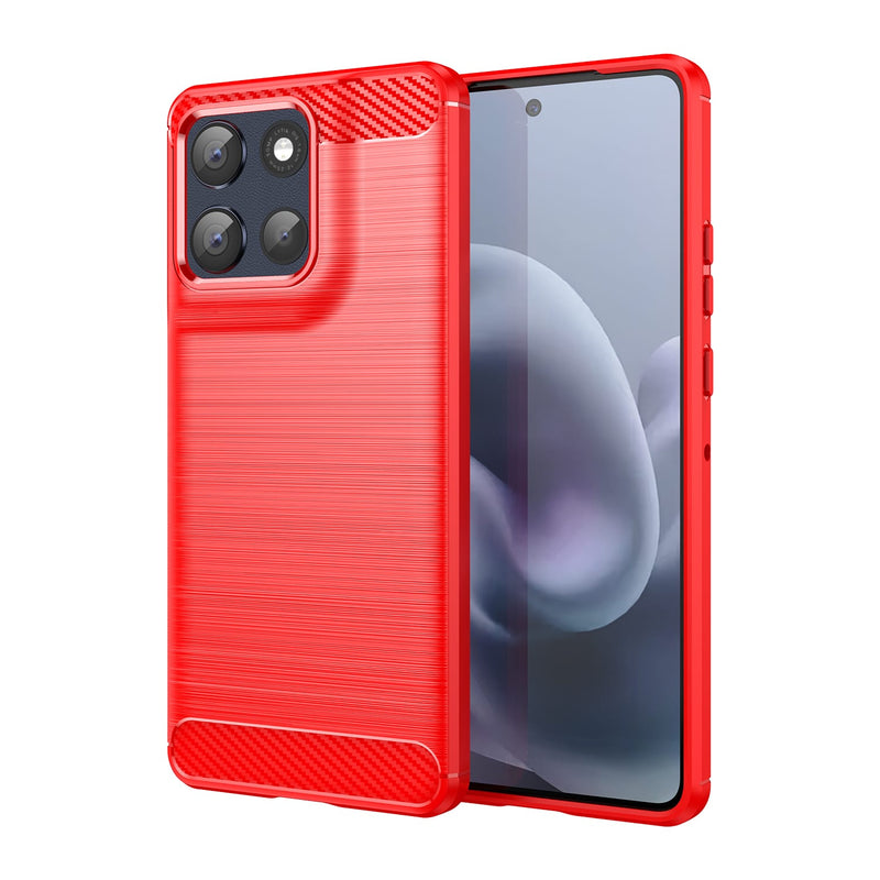 Motorola Moto G86 5G Carbon Fibre Brushed Case [Red]