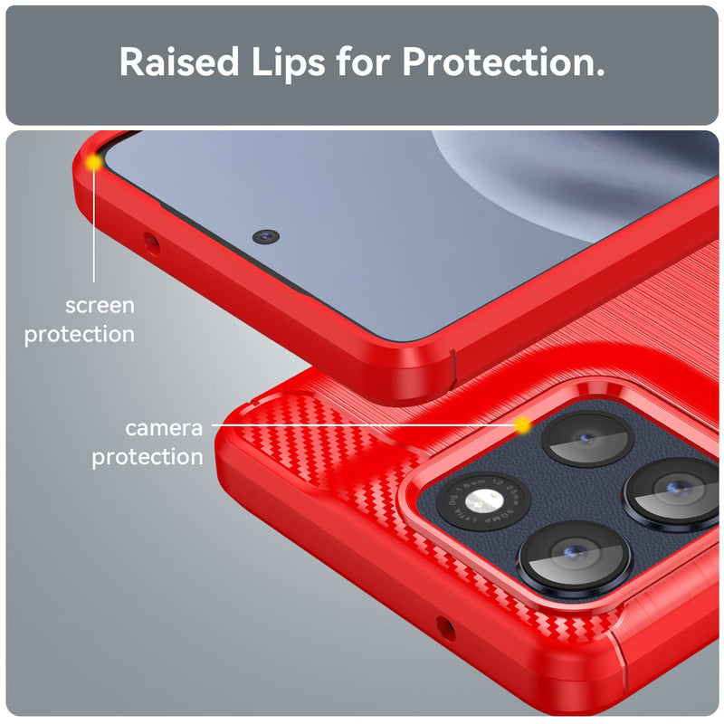 Motorola Moto G86 5G Carbon Fibre Brushed Case [Red]