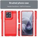 Moto G86 5G Carbon Fibre TPU Case Slim Shockproof Cover Red