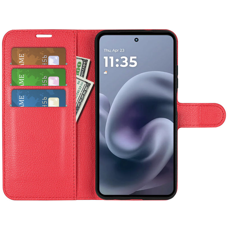 Moto G86 5G PU Wallet Case [Red]
