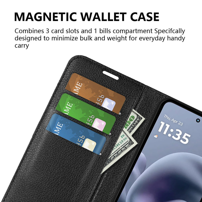Moto G86 5G PU Wallet Case [Black]