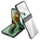 Icebreaker Clear Electroplated Hinge Case for Motorola Razr 50 / Razr 60 with Tempered Glass [Black]