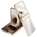 Icebreaker Clear Electroplated Hinge Case for Motorola Razr 50 / Razr 60 with Tempered Glass [Gold]