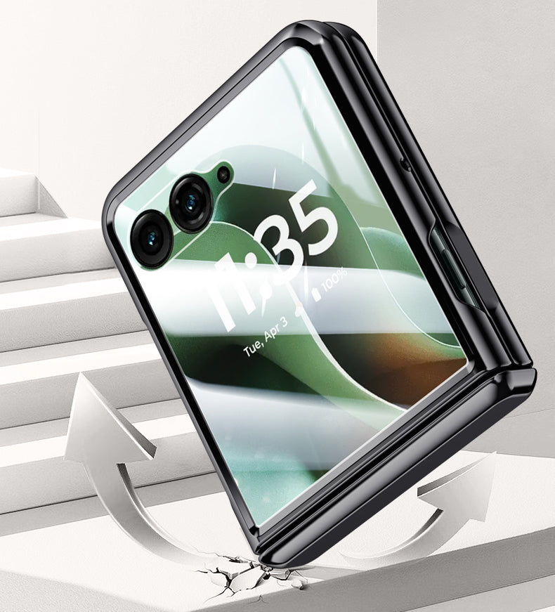 Icebreaker Clear Electroplated Hinge Case for Motorola Razr 60 Ultra with Tempered Glass [Gold]