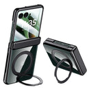 Clear 360°Rotating Magnetic Ring Stand Case for Motorola Razr 60 Ultra with Tempered Glass [Black]