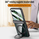 Clear 360°Rotating Magnetic Ring Stand Case for Motorola Razr 60 Ultra with Tempered Glass [Black]