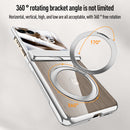 Clear 360°Rotating Magnetic Ring Stand Case for Motorola Razr 60 Ultra with Tempered Glass [Black]