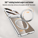Clear 360°Rotating Magnetic Ring Stand Case for Motorola Razr 60 Ultra with Tempered Glass [Silver]