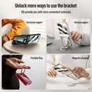 Clear 360°Rotating Magnetic Ring Stand Case for Motorola Razr 60 Ultra with Tempered Glass [Black]