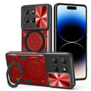 Motorola Moto G15 4G Ring Kickstand Case w/ Camera Cover