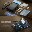 Caseme RFID Blocking Passport Holder Wallet – Leather Travel Organizer [Black]