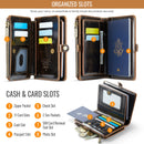 Caseme RFID Blocking Passport Holder Wallet – Leather Travel Organizer [Vintage Brown]