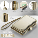 Caseme RFID Blocking Passport Holder Wallet – Leather Travel Organizer [Gold]