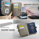 Caseme RFID Blocking Passport Holder Wallet – Leather Travel Organizer [Grey]