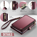 Caseme RFID Blocking Passport Holder Wallet – Leather Travel Organizer [Maroon]