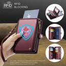 Caseme RFID Blocking Passport Holder Wallet – Leather Travel Organizer [Maroon]