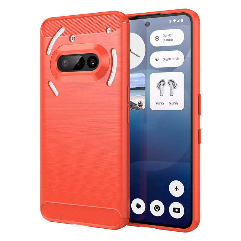Nothing Phone (3a) Carbon Fibre Brushed Case [Red]
