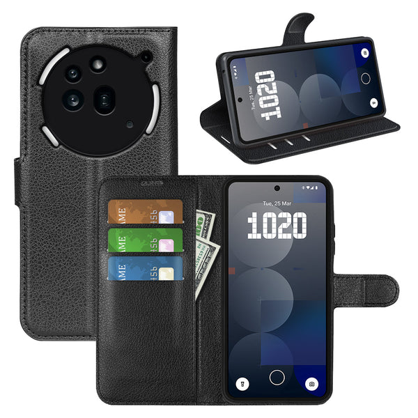 Nothing Phone (3a) Pro PU Wallet Case [Black]