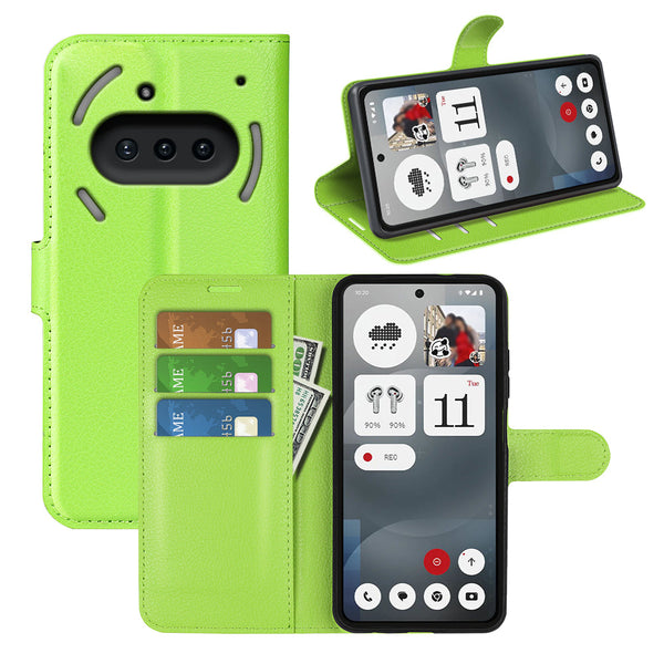 Nothing Phone (3a) PU Wallet Case [Green]